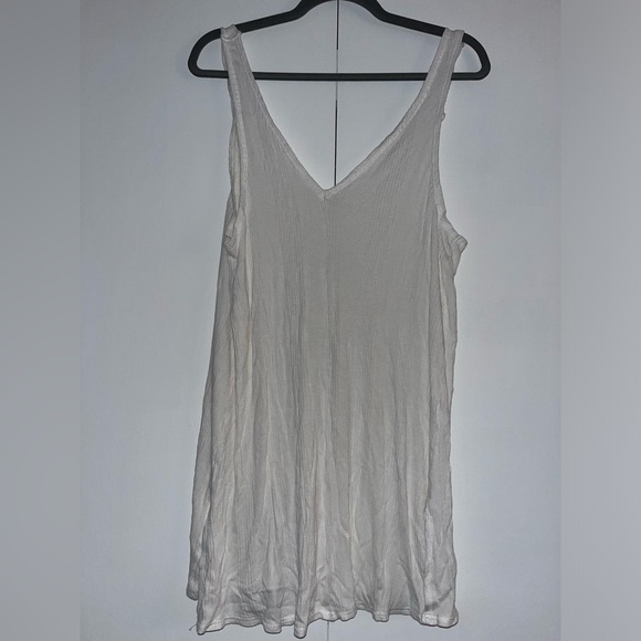 RVCA White Sleeveless V-Neck Mini Dress / Long Tank Top - Size Small - Picture 3 of 5